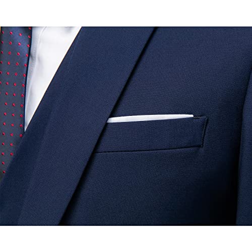 KUDORO Blazer Homme Slim Fit Casual Veste de Costume Homme Veste de Smoking Homme Simple Poitrine à Deux Bouton pour Mariage Business Fête Confort Elégant(Bleu,XL) - Image 4