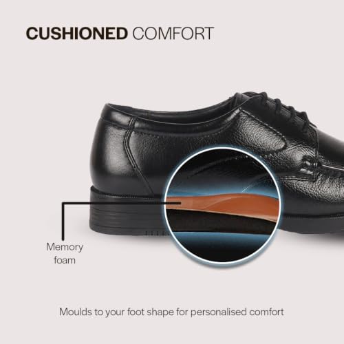 Image of FAUSTO Men's Genuine Leather Formal Lace Up Moccasins Derby Shoes for Office|Memory Cushion Work Shoes Lace-Ups
