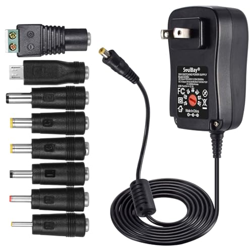 SoulBay 12V Power Supply Universal AC DC Adapter Charger with Adjustable Output…