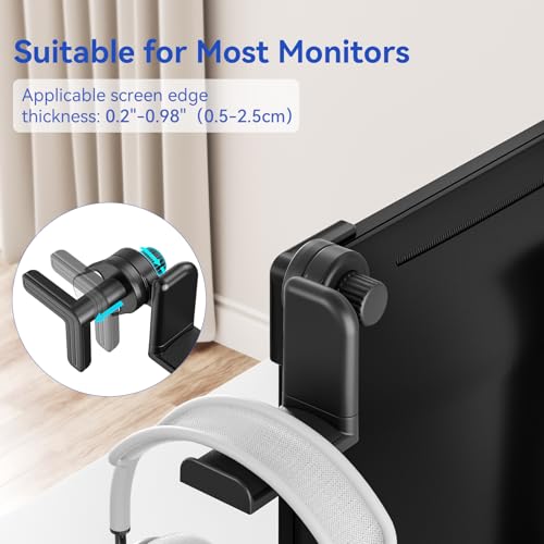 image for KDD Headset Stand for Monitor - Adjustable Headphone Holder with 360 D