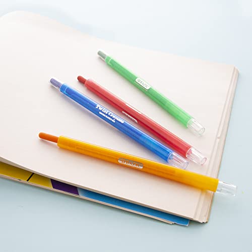 Bazic 8 Color Twistable Crayons, Twist Up Propelling Assorted Color Crayon, Coloring Drawing Art Supplies For Office School Kids Children, 24-Packs #TOP3