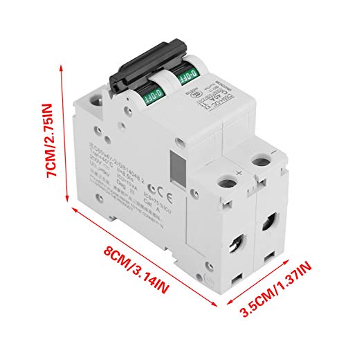 2P C65H-Dc 250V Dc Miniature Circuit Breaker Din Rail Photovoltaic Switch For Solar Panels Grid System White(40A) #TOP1
