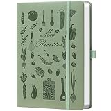 HwxBen Carnet de Recettes à Remplir A5 – Livre de Recettes Vierge avec Index, Cahier de Cuisine à Remplir pour Noter Vos Recettes Maison – Idée Cadeau pour Passionnés de Cuisine – Vert militaire
