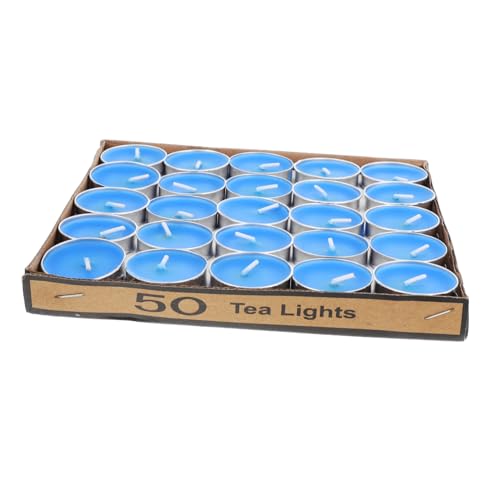 Ipetboom Candele Votive Rotonde Tealight Senza Fumo Blu, 50 Pezzi, Per Matrimoni, Proposte Di Matrimonio e Decorazioni Romantiche, Adatte Per Yoga e Illuminazione Di Emergenza