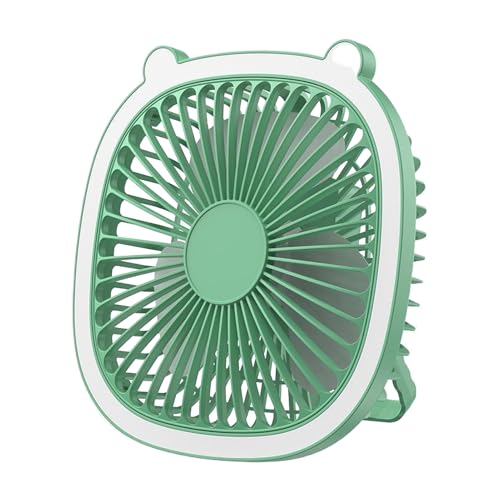Mimoqk Ventilador Pequeño De Pared Montado,Ventilador Eléctrico Silencioso Portátil Con Luz - Suministros Exteriores Para Dormitorio Oficina Playa Viajes Camping Mesilla Residencias