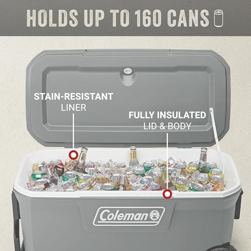 Coleman Ice Chest | 316 Serie 100 Quart Raffreddatore su ruote, Rock