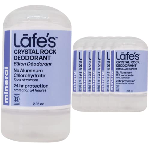 Lafe's Natural Deodorant | Unscented Crystal Mineral Rock Natural Deodorant For Women & Men | Vegan, Cruelty Free, Gluten Free, Aluminum Free, Paraben Free & Baking Soda Free With 24-Hour Protection (2.25 Ounce (Pack Of 6)) #TOP11