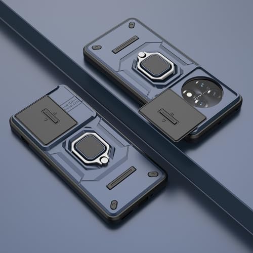 Image of CamShield Pro Case with Slide Camera Protection and 360 Protection Ring Stand Bumper Back Case Cover for OnePlus 11 5G (Blue)