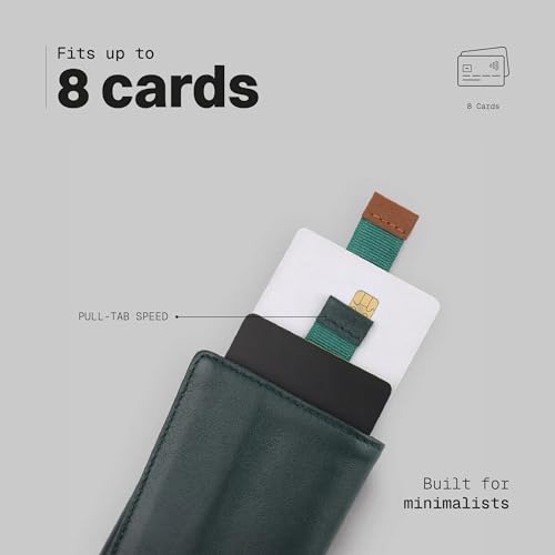 Image of The Frenchie Co. - Speed Wallet Mini - Ultra-Slim RFID Card Holder - Quick-Access Pull Tab - Minimalist Front Pocket Wallet in Full-Grain Italian Leather