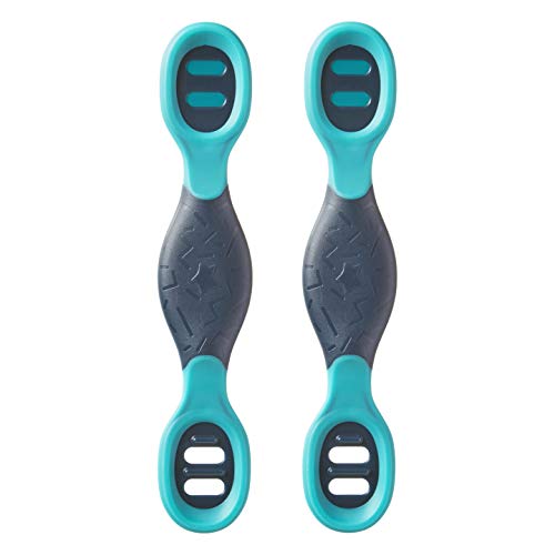Tommee Tippee Smushee First Self-Feeding Weaning Spoons with BACSHIELD Antibacterial Technology, Chunky Handles and Reversible, 4m+, Pack of 2
