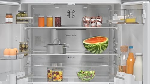 Bosch KFN96AXEA, Série 4, réfrigérateur multi-portes congélateur en bas, 183 x 90.5 cm, Acier brossé noir anti-traces