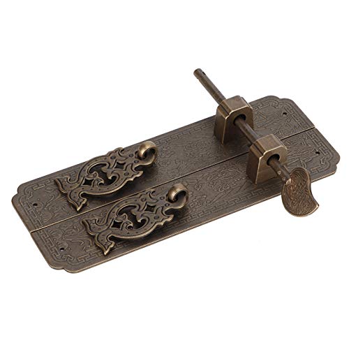 Eujgoov Chinese Door Handles Door Handle, Furniture Handle Gate Lock with Handle Chinese Door Handles Kit Antique Copper Gate Pull Handle Furniture Hardwares