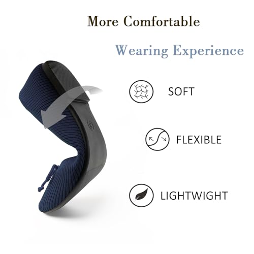 Image of AprCoco Flats for Women Bowknot Ballet Knit Foldable Flat Square Toe Comfort Light Shoes Office Low Top Flats