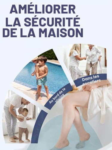 Secopad Lot de 24 Bandes Adhésives Antidérapantes pour Douche, Blanc – vue 8