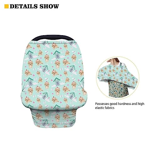 Image of Multi-Purpose Baby Car Seat Cover Stroller Canopy Covers Stretchy Soft Breastfeeding Shawl for Babies Car Seat Canopy Cover Modern Size