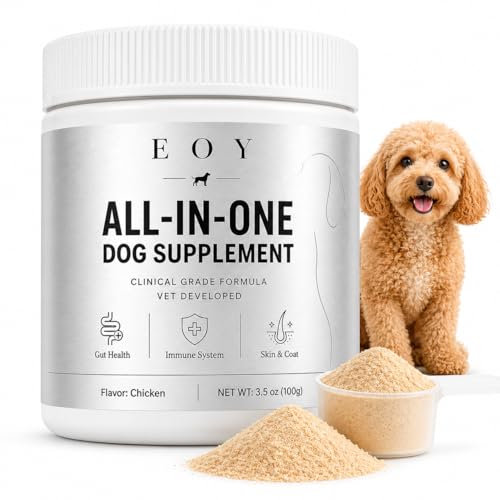 EOY Human-Grade Superfood for Dogs, All-in-One Dog Supplement Powder, Daily Nutrition Support for Gut Health, Immune Support, Skin & Coat, Chicken Flavor, 3.5 oz
