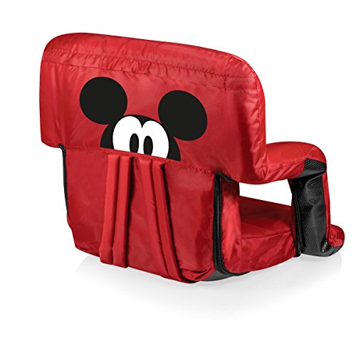 picnic time disney mickey mouse ventura reclining stadium seat with back support bleacher seat beach floor chair red 20 x 2 x 32