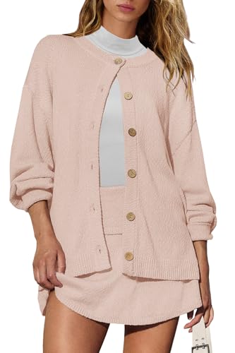 Image of Panadila Womens Sweater Skirt Set 2 Piece Outfits Sweater Skort Set Lounge Cardigan and Knit Skirt Matching Outfits