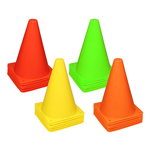 REEHUT 7.5 Pulgadas de Cono de trfico plstico para Entrenamiento (Juego DE 24) - 4 Colores