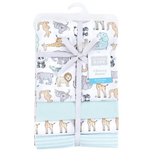Image of Hudson Baby Unisex Baby Cotton Flannel Receiving Blankets, Kangaroo, One Size