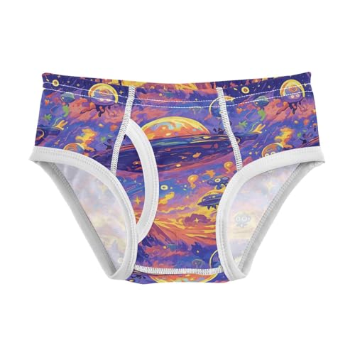 visesunny Boys Potty Training Underwear Sunset Alien Ufo Breathe Cotton Briefs Size 2T-8Y for Toddler