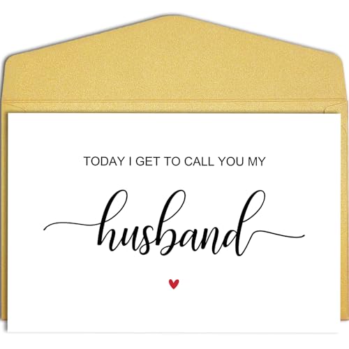 Qiliji Today I Get To Call You My Husband Wedding Day Card, To My Husband on Our Wedding Day Card, Wedding Day Vow Card for Groom, Groom Gift from Bride