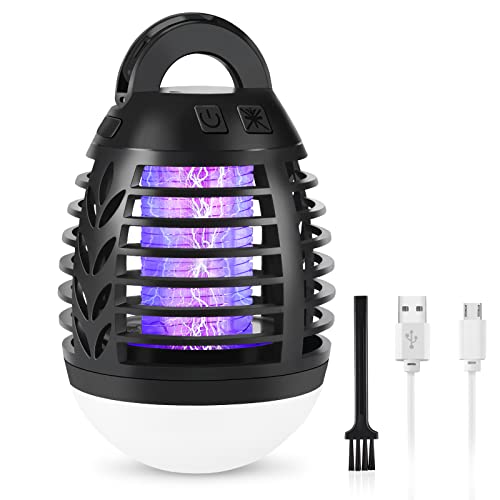 Bug Zapper, Rechargeable Mosquito Zapper Indoor Outdoor, UV Light Mosquito Killer, LED Light Bug Bulb Zapper, IPX6 Waterproof Insect Fly Trap for Home, Patio, Backyard, Camping by Nacoman - Used condition - US$25.64