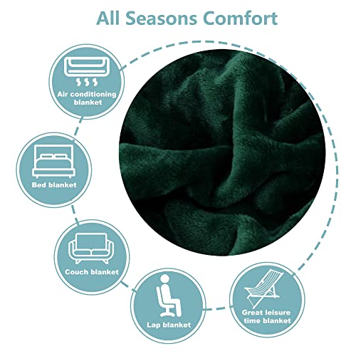Image of NANPIPER Fleece Blankets Super Soft Flannel Fuzzy Blanket for Bed Couch Luxury Cozy Plush Microfiber Blanket-Twin Size Olive Green