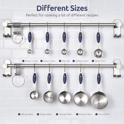 Image of U-Taste Measuring Cups Spoons Set, 18 /8 Stainless Steel, 10Pc /Midnight Blue