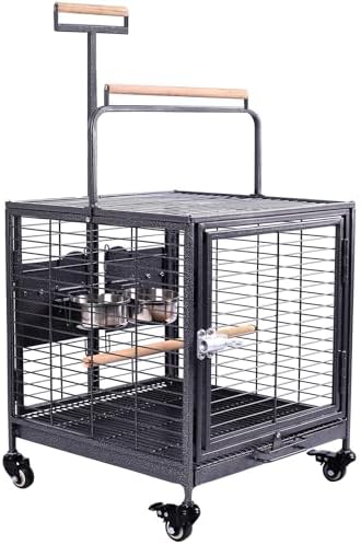 Travel Bird Cage, Easy to Wheel or Carry. Castor Wheels Included