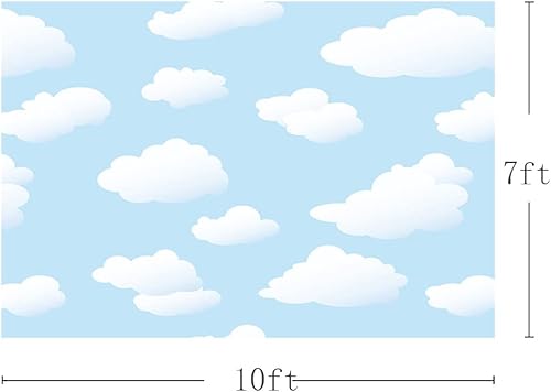 Miniatura 3 de MEHOFOTO - Telón de fondo para estudio fotográfico de cielo azul y nube blanca, decoración de fiesta de cumpleaños para niños, baby shower,