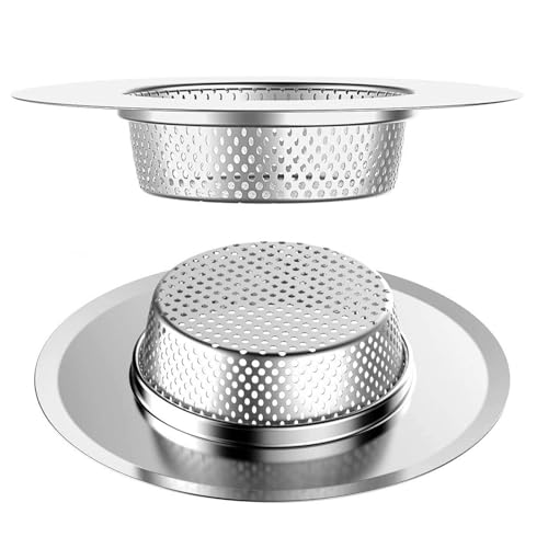 Colador para fregadero de acero inoxidable 2 piezas 4.5 pulg diámetro