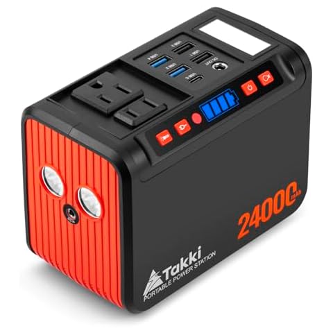 Takki Portable Power Station 88Wh Solar Generator Power Bank with 110V AC DC USB Ports & LED Flashlight, Power Backup for Camping, Home, Emergency(Without Solar Panel) Cover
