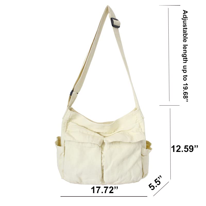 Bohemian Hipster Hobo Boho Hippie Crossbody Bag Large Canvas Shoulder Bag,Sling Bag Aesthetic Tote Handbags Fairy Grunge Bag 5