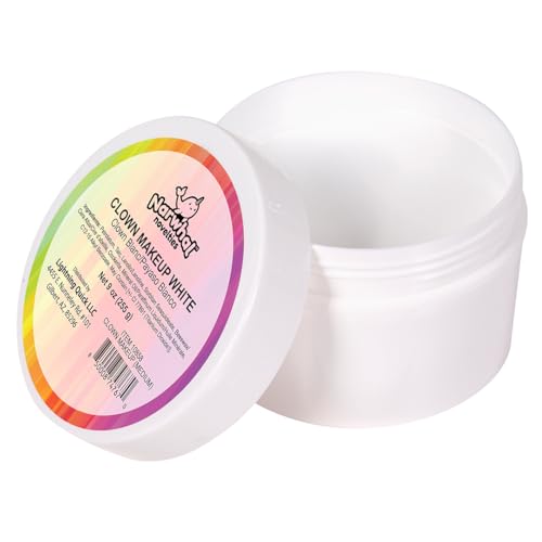White Foundation Face Paint Clown Makeup - 9oz Face Cream for Christmas Costume, Corpse Bride Costume, Cosplay, SFX, Stage & Theater - Long Lasting, Safe Body Paint for Kids & Adults