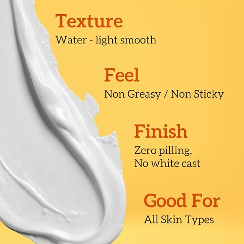Image of inatur Vitamin C Sunscreen + Moisturizer SPF 50 PA++++ | Water Resistant & Lightweight | No White Cast | UVA & UVB Defense | Skin Brightening & Hydrating | For All Skin Types | Men & Women | 50ml