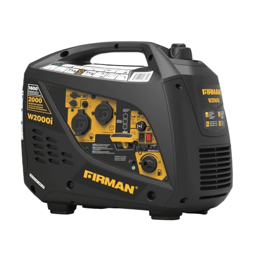 Image of FIRMAN W01682F Refurbished Gas Inverter Portable Generator, 2000W Starting 1600W Running Power, Quiet Recoil Start, 120V Clean Inverter Energy for Camping, Tailgating, RV, and Outdoor Recreation