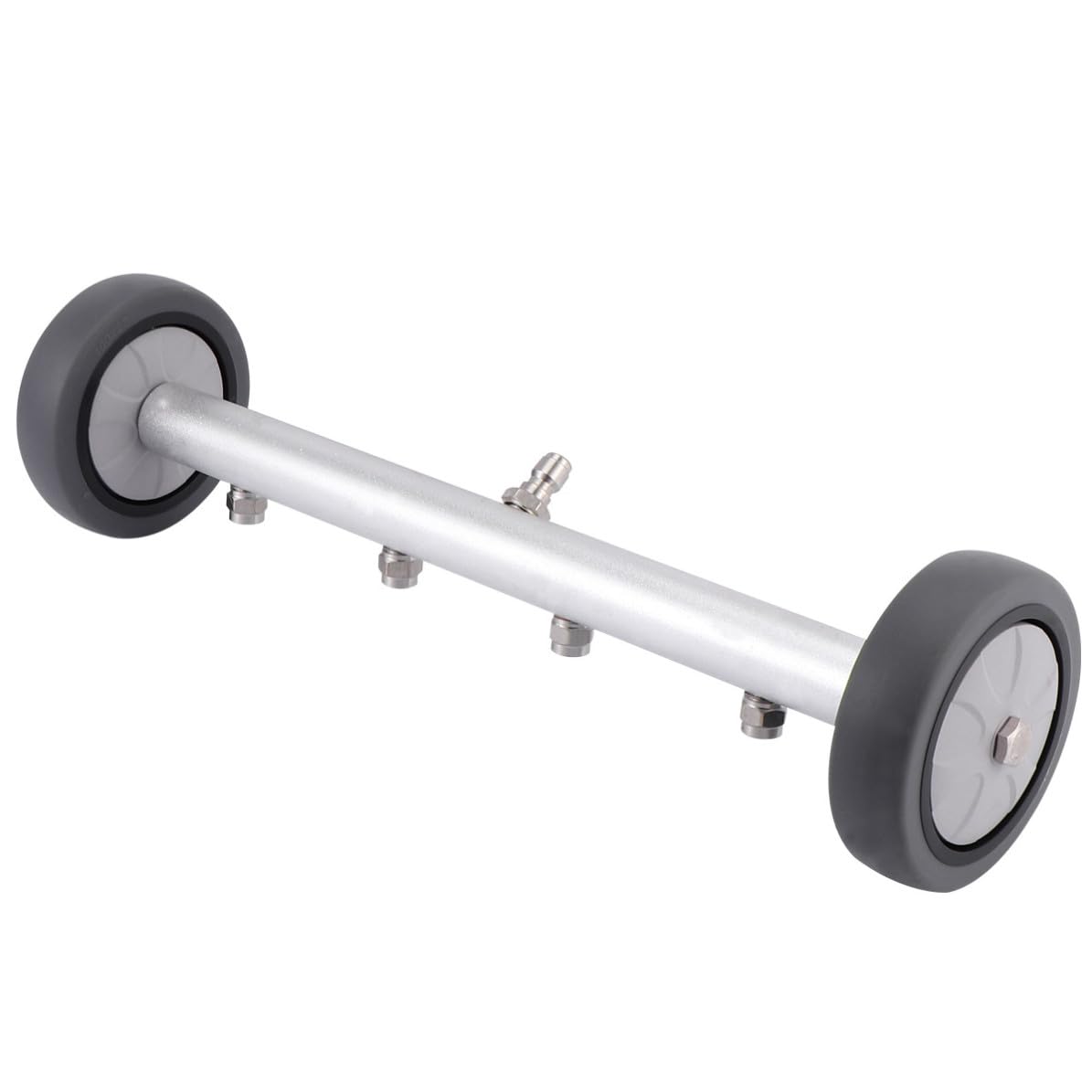 ifundom Cepillo de Limpieza para Chasis de Coche Conector Rápido 1/4 Pulg | Diseño de Rueda Giratoria, Acero Inoxidable y Latón, Uso en Chasis y Suelo, Limpieza a Alta Presión, sin Agacharse