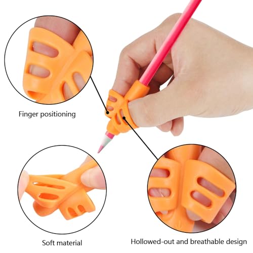 SANNIX 16 Pack Pencil Grippers for Kids Handwriting, Pencil Holder for Kids, Handwriting Grip, Ergonomic Training Pen Grips, Writing Tool for Toddlers, Preschoolers, Children