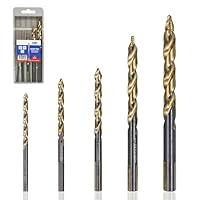 TJR® 4-10mm Spiralbohrer HSSE Cobalt 5% M35 mit Stufen-Spitze, 5-teiliges Set – Langlebig und hitzebeständig, perfekt für Metall, Holz und Kunststoff