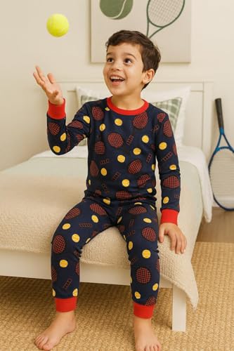 A&J DESIGN Boys Pajama Sets, 100% Cotton 2-Piece Sport Theme Pjs Set2