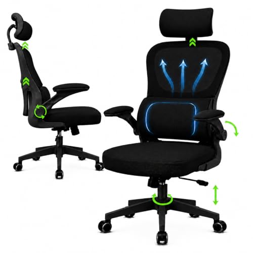 Cadeira de Escritório Presidente Madri Ergonômica Giratória Reclinável Cadeira Gamer Diretor Suporte Lombar Estofada Braço Articulado Conforto Premium Suporta até 150kg
