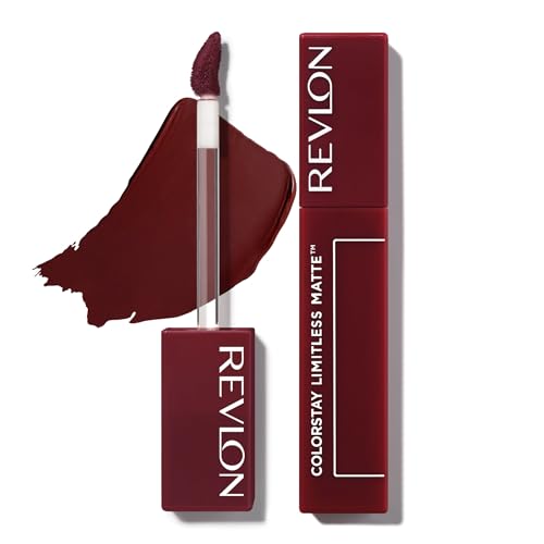 Revlon ColorStay Limitless Matte, Pintalabios Mate de larga duración, Fórmula Vegana, No-Budge Matte, Ligera/Cómoda, Resistente al Agua, Tono 015 Hype Girl