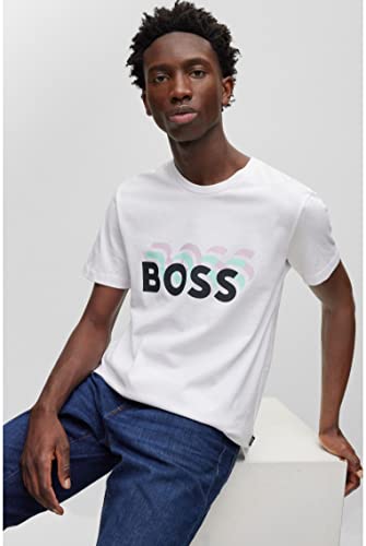 T-Shirt Slim Fit BOSS Hommes pour un style urbain chic en terrasse