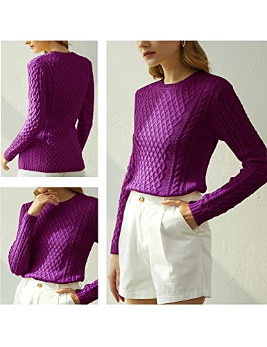 Image of v28 Women Crew Neck Knit Stretchable Elasticity Long Sleeve Sweater Jumper Pullover