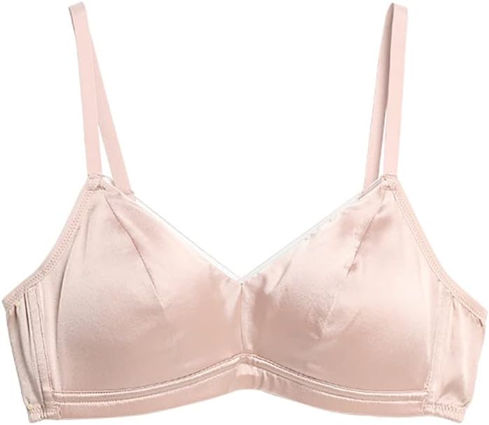 Women 100% Mulberry Silk Bra Ultra Thin Soft Underwear Wireless Bra Breathable Smooth - Image 3