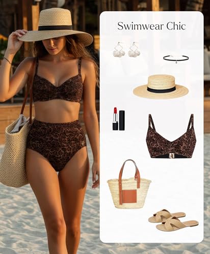 Popilush Bikini Tops for Women - Underwire Swimsuits Push Up Shapewear Ruched Bikinis Swimsuit Tops 2025 Bathing Suit Multicoloured — view 6