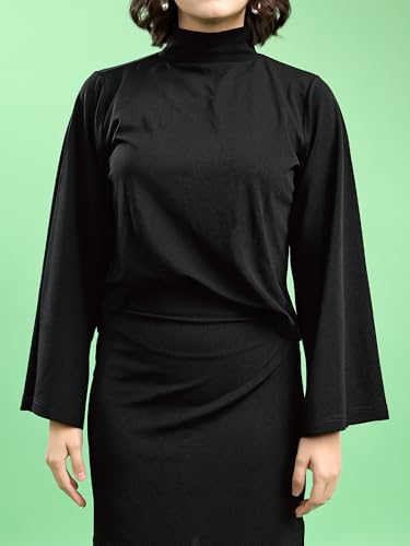 Image of PURVAJA Women's Full Sleeve Top with Skirt Solid Co-ords Set