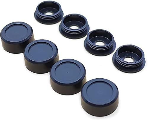 Set of 4 License Plate/Frame Screw & Bolt Covers/Caps for Car Truck SUV in Neo Chome, Chrome, Black, or Silver (Black)