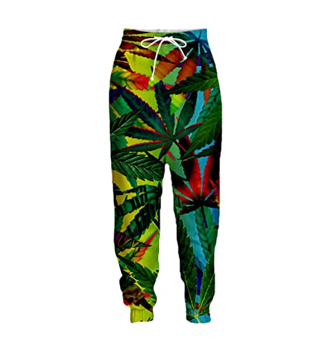 Pantalon de survêtement ample à motif feuille d'érable pour vos sorties citadines branchées